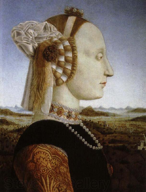 Piero della Francesca battista sforza.hustru till federico da montefeltro Spain oil painting art